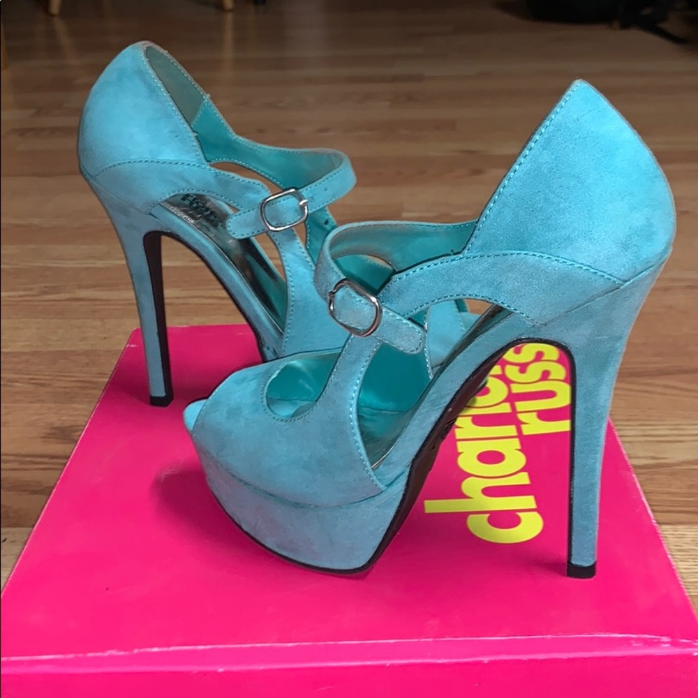 Suede platform high heels